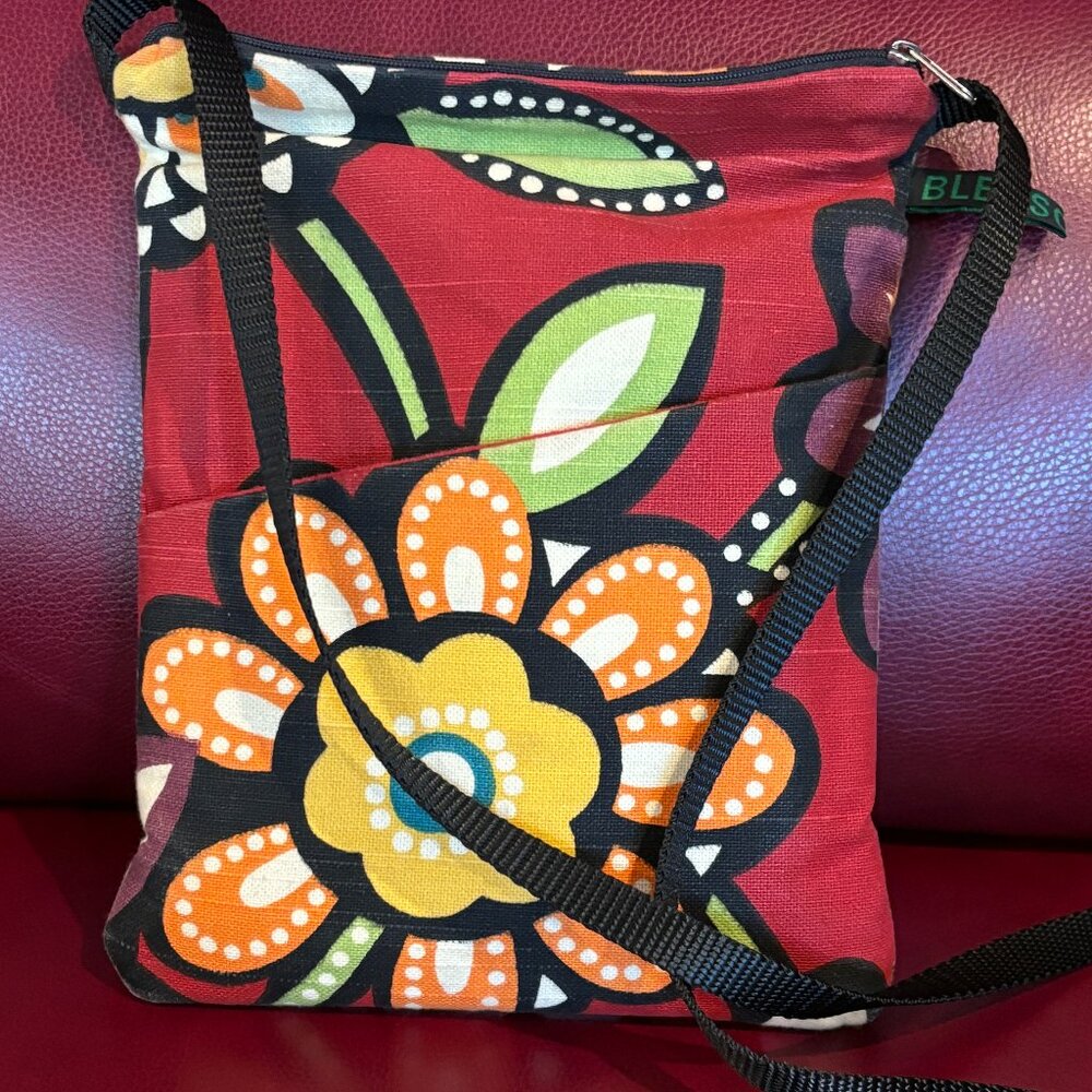 Beldsoe Bag Women's Flower Print with Black Cross Body
